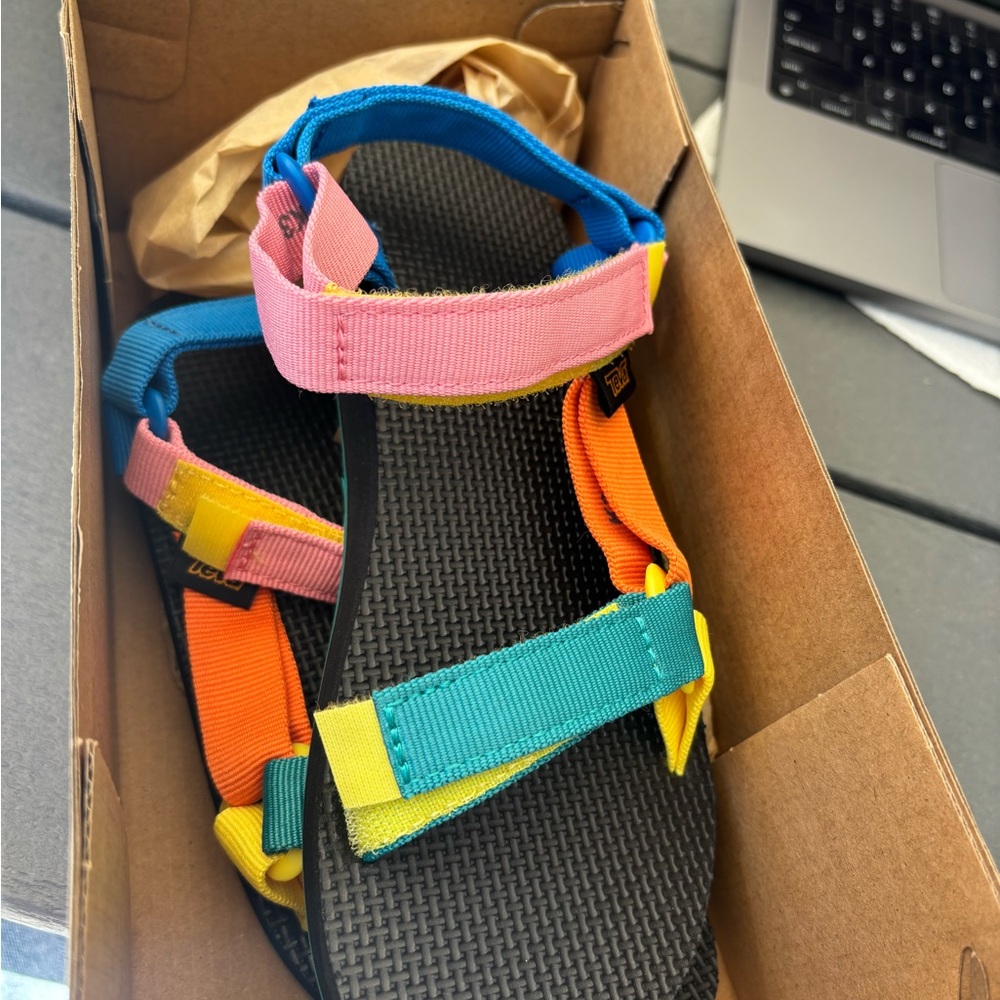 Teva Kids Colorful Sandals with Pink, Blue, and Yellow